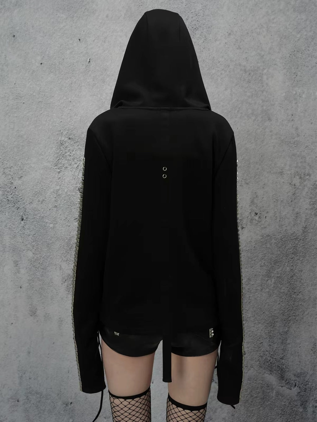 BIOHAZARD STUDDED ZIP HOODIE