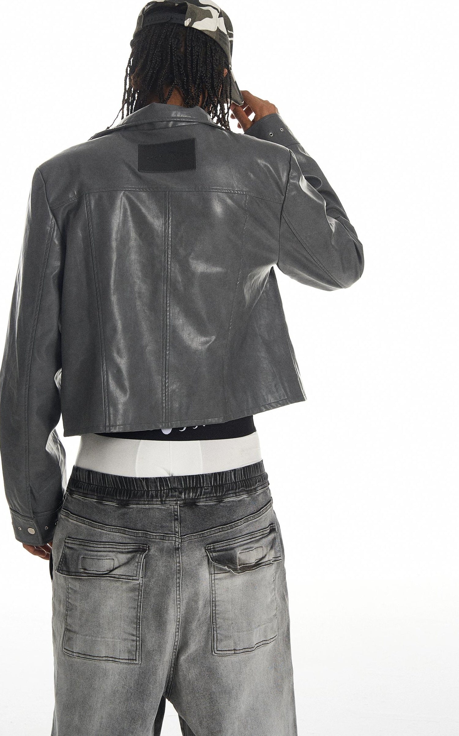 HIGH COLLAR BIKER JACKET