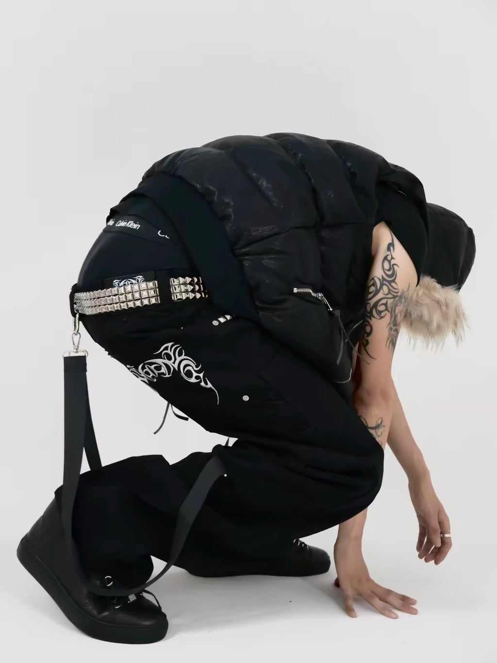 TRIBAL STRAP WIDE CARGO PANTS