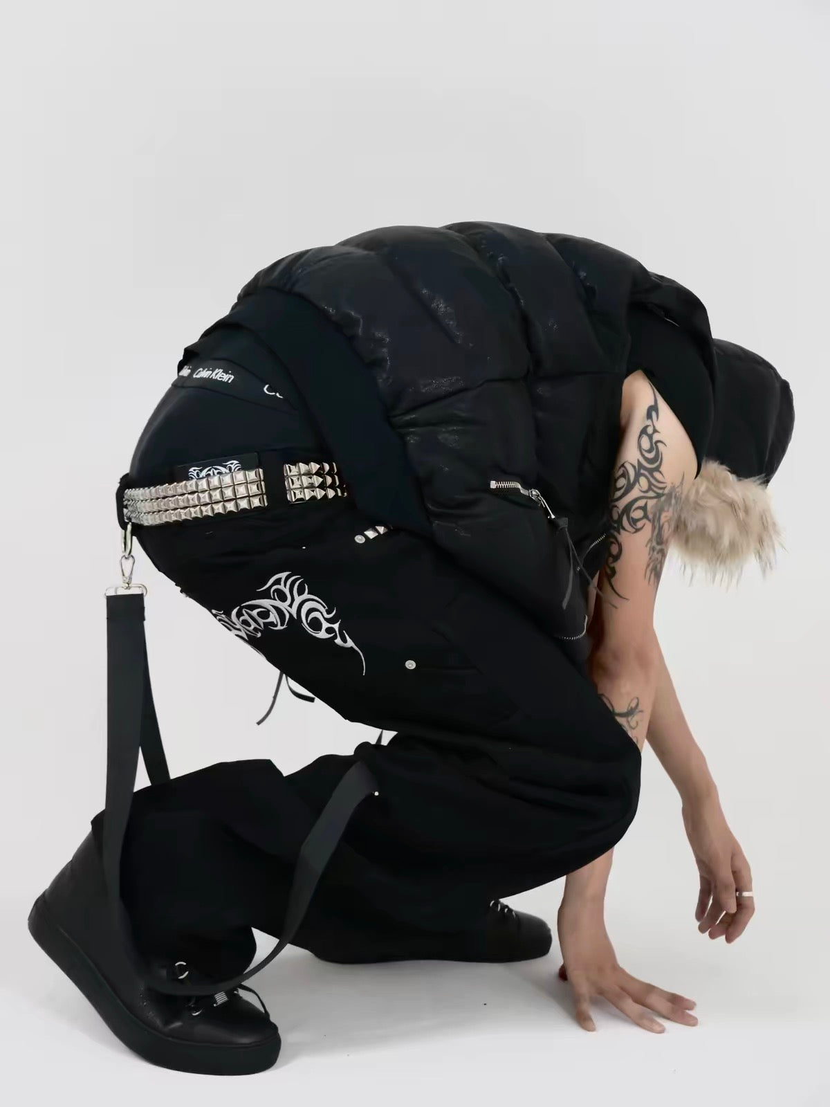 TRIBAL STRAP WIDE CARGO PANTS