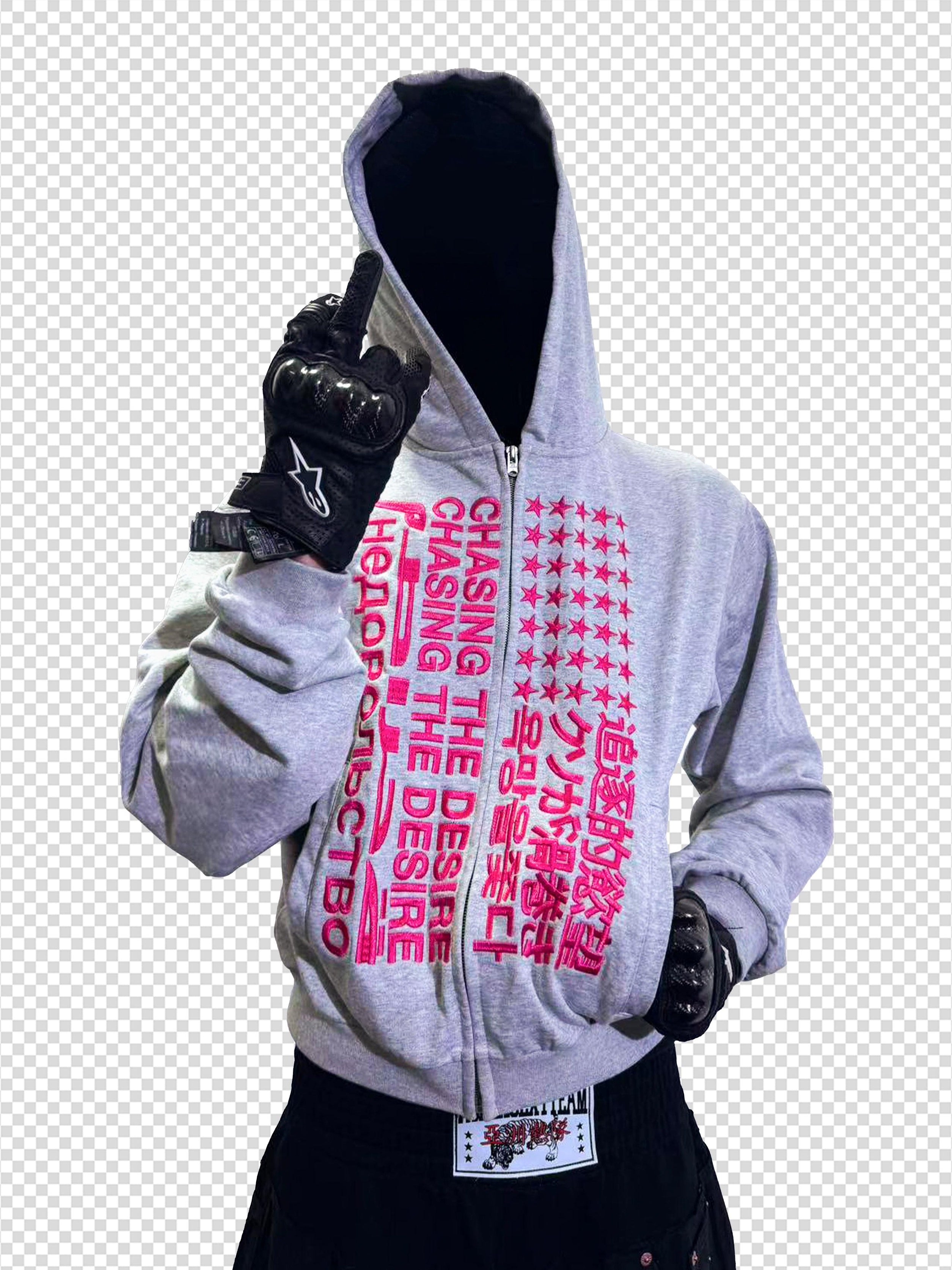 CHASING ZIP HOODIE [GRAY]