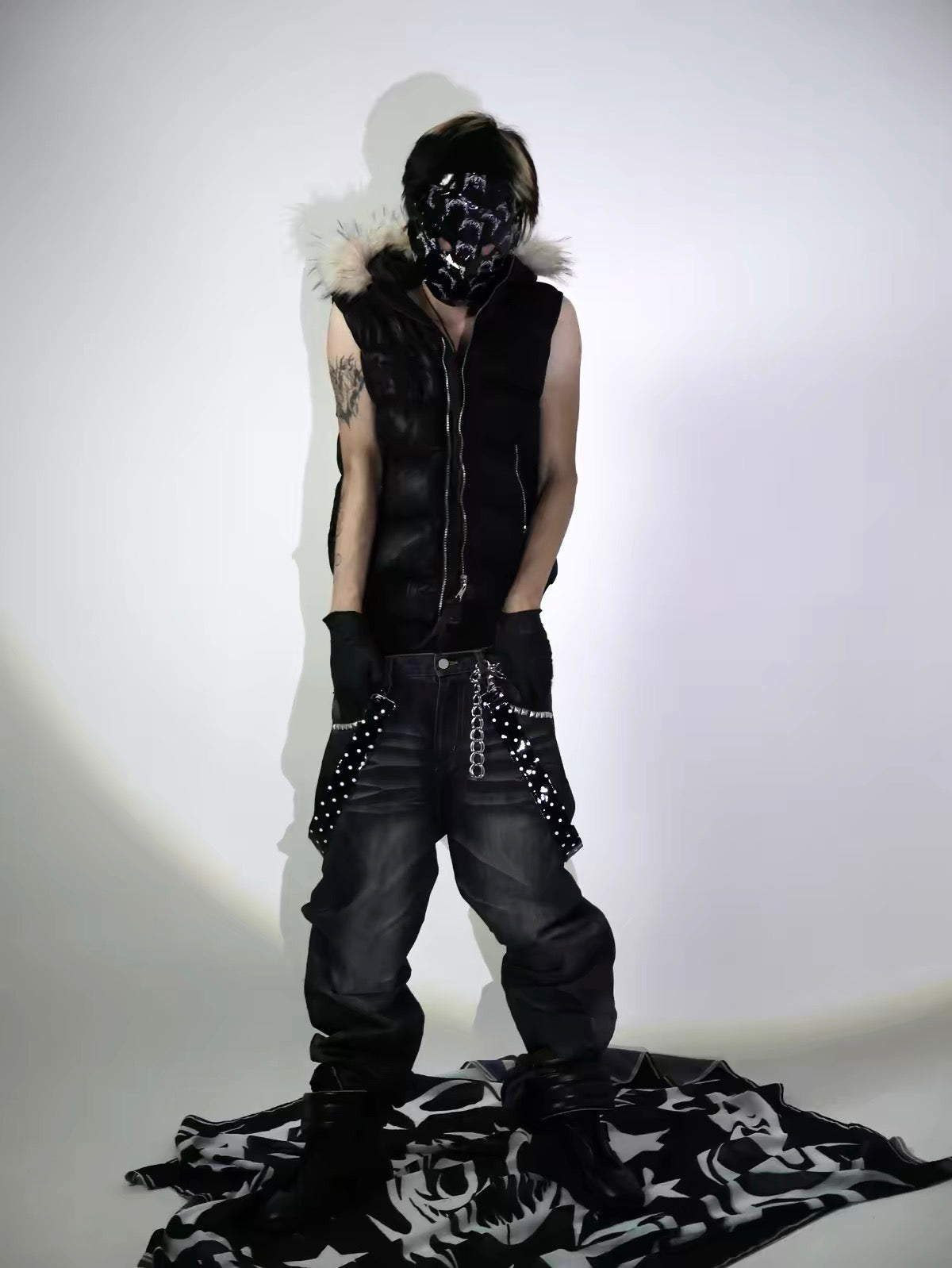 FUR HOODED PUFFER VEST
