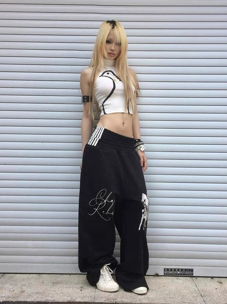 EMBROIDERED BAGGY PANTS