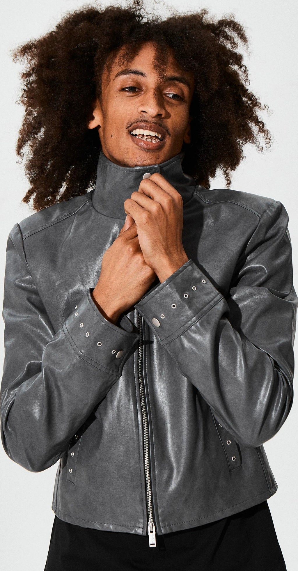 HIGH COLLAR BIKER JACKET