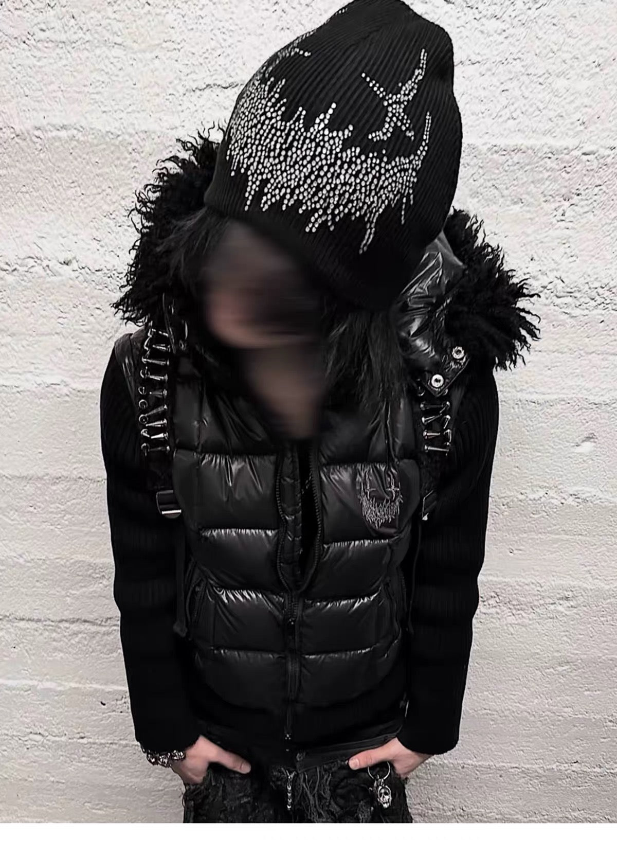 FUR HOODED HYBRID PUFFER JACKET