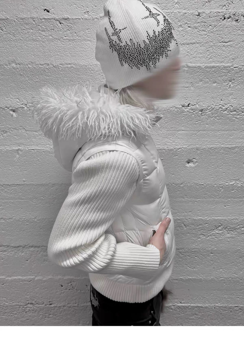 FUR HOODED HYBRID PUFFER JACKET