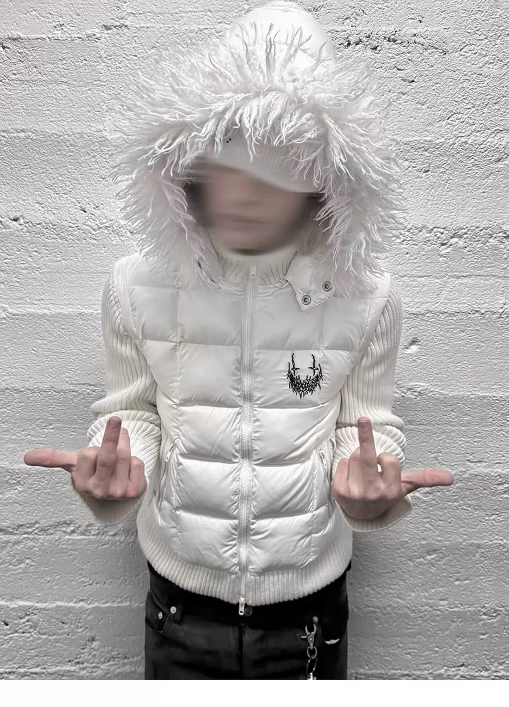 FUR HOODED HYBRID PUFFER JACKET