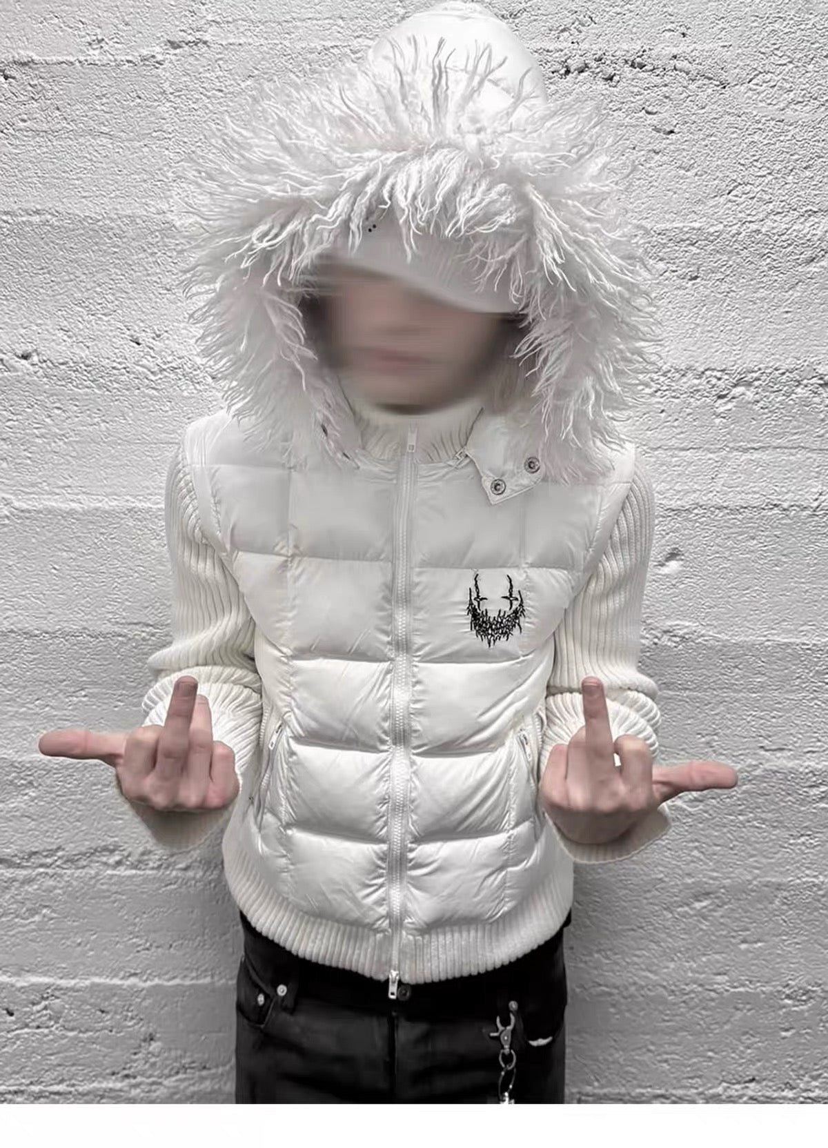 FUR HOODED HYBRID PUFFER JACKET