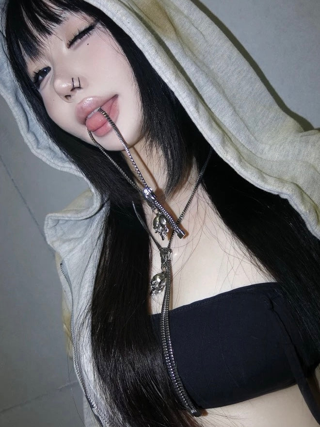 ZIPPER SKULL CHAIN