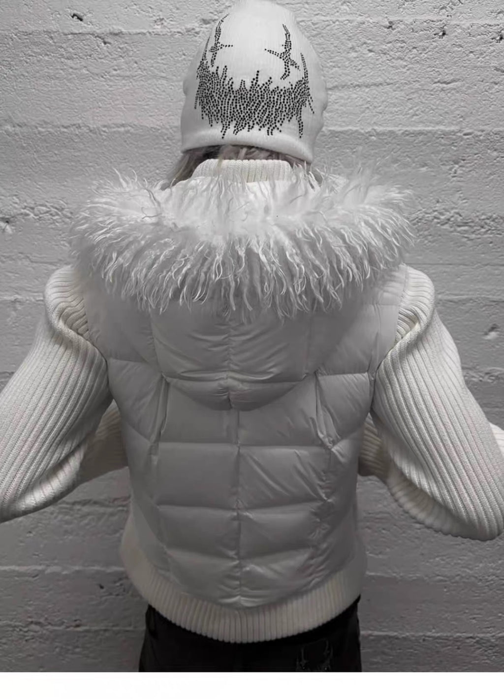 FUR HOODED HYBRID PUFFER JACKET