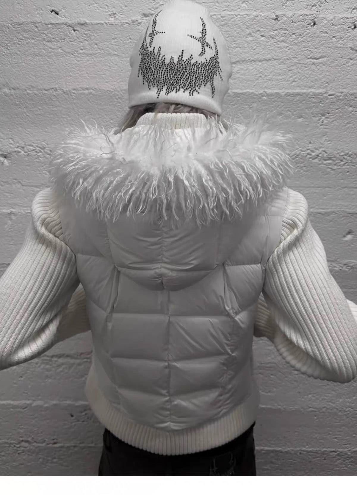 FUR HOODED HYBRID PUFFER JACKET