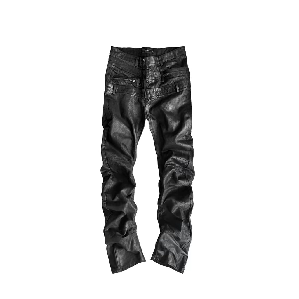 MULTI-WAIST COATED JEANS