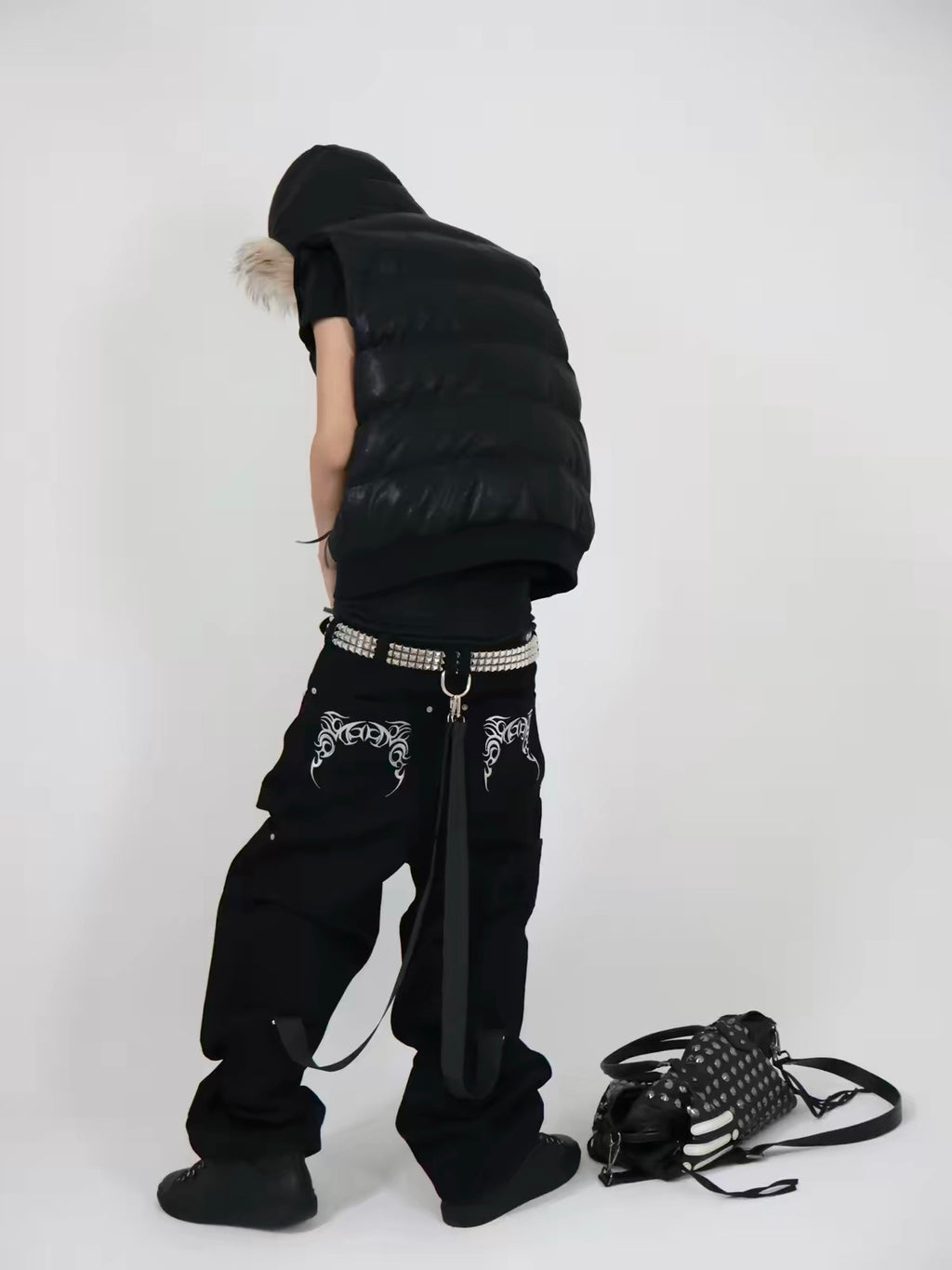 TRIBAL STRAP WIDE CARGO PANTS
