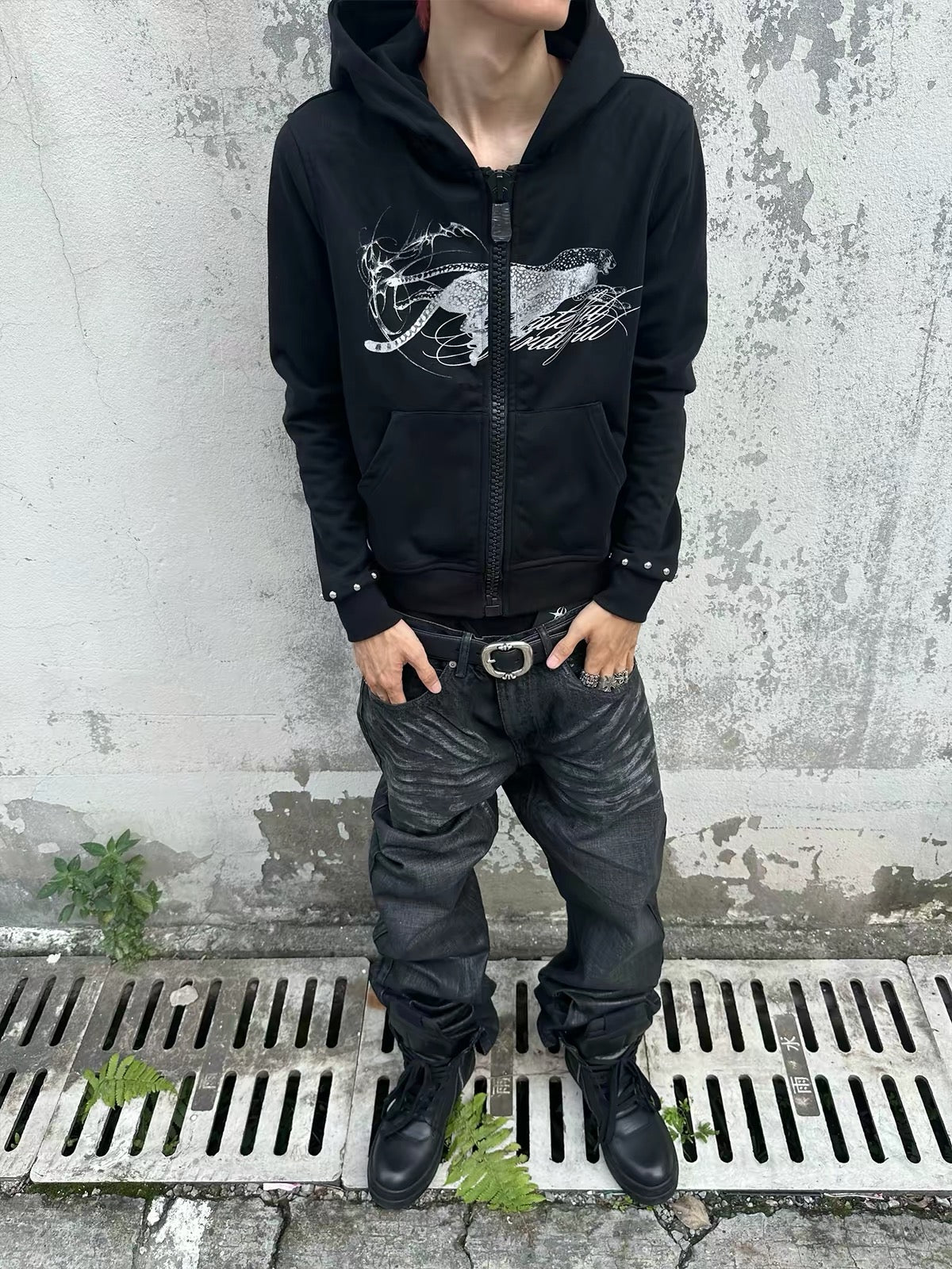 PANTHER SCRIPT ZIP HOODIE