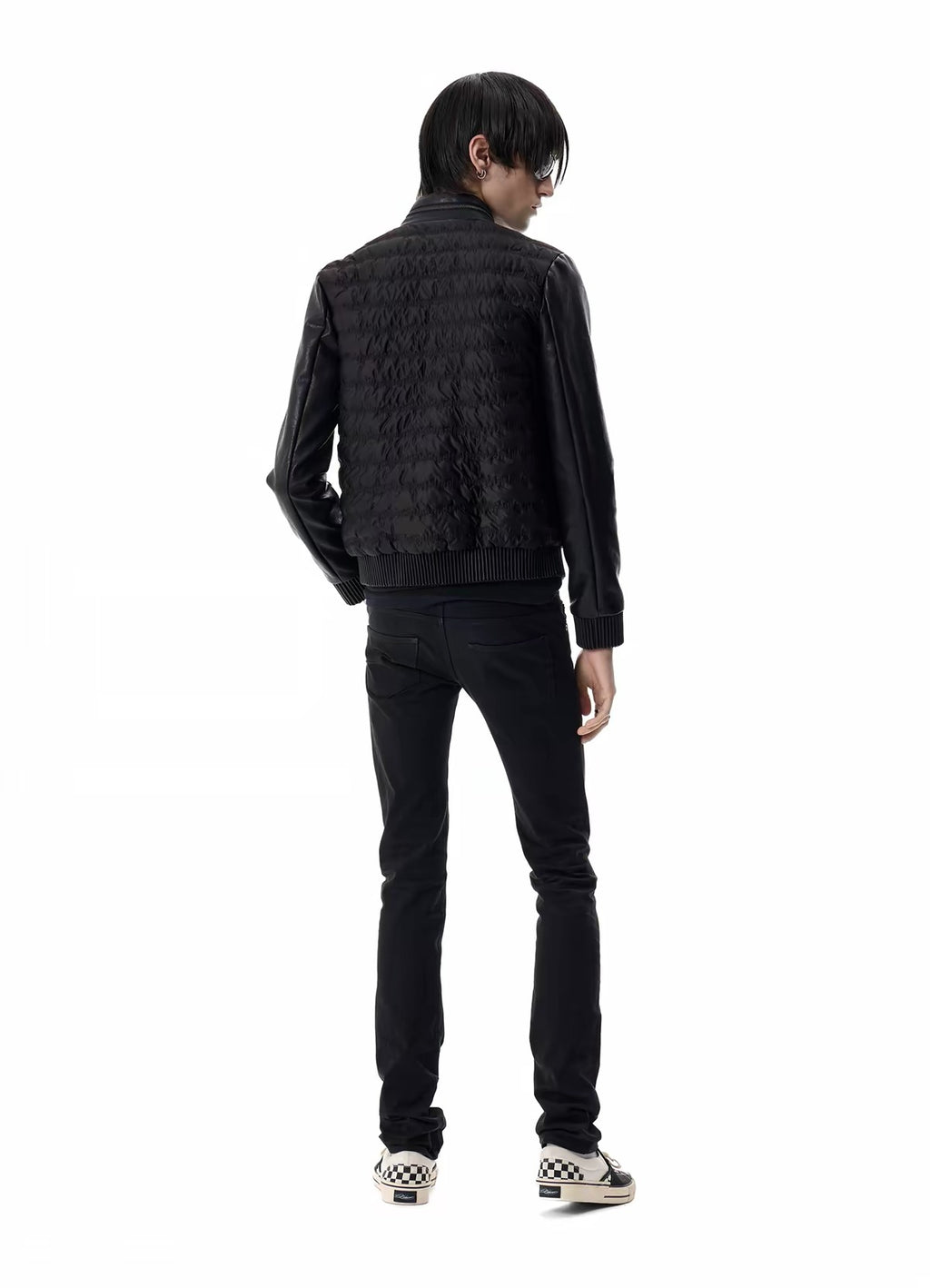 SHIRRED PANEL BOMBER JACKET