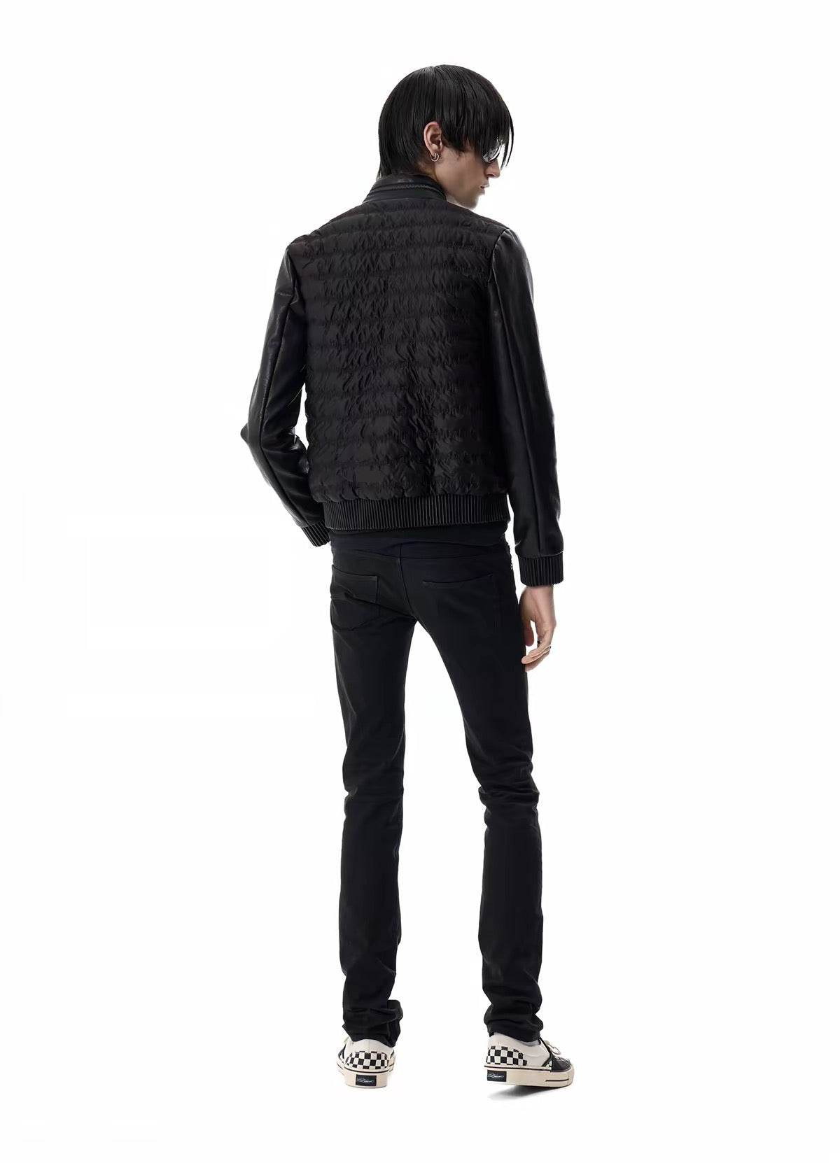 SHIRRED PANEL BOMBER JACKET