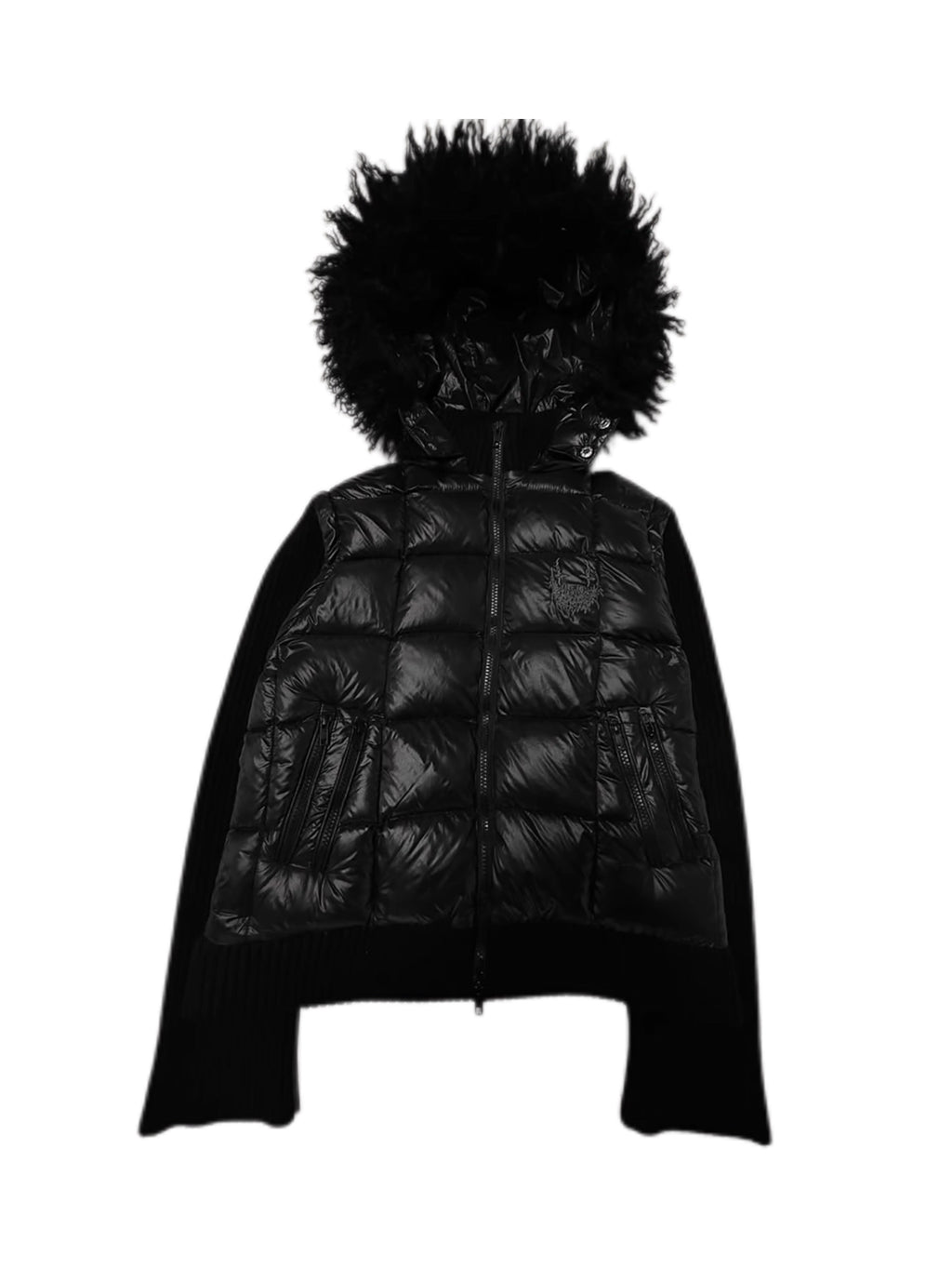 FUR HOODED HYBRID PUFFER JACKET
