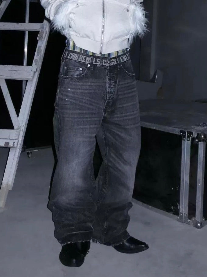 SMOKE LINE DENIM PANTS