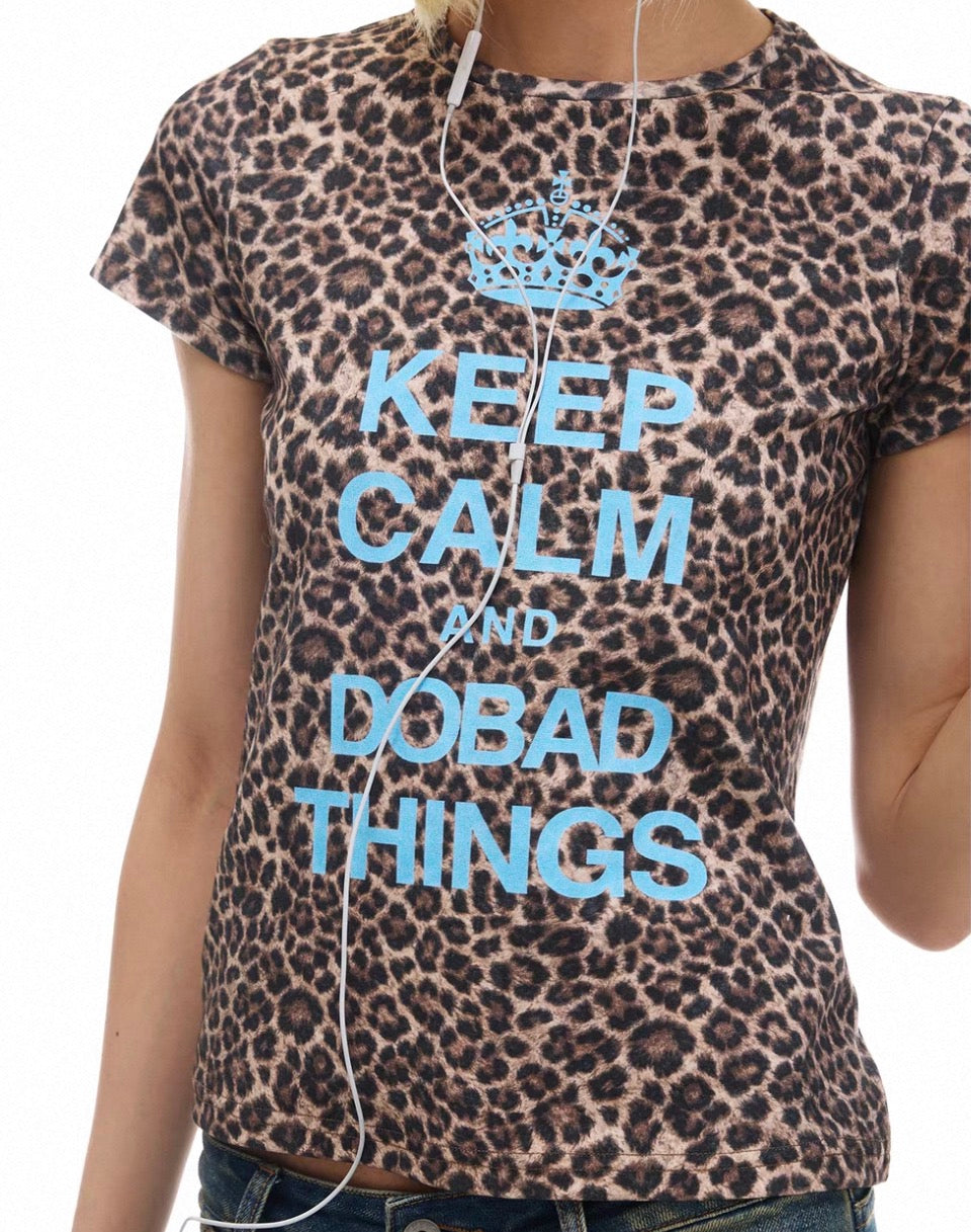 VINTAGE CROWN LEOPARD PRINT T-SHIRT