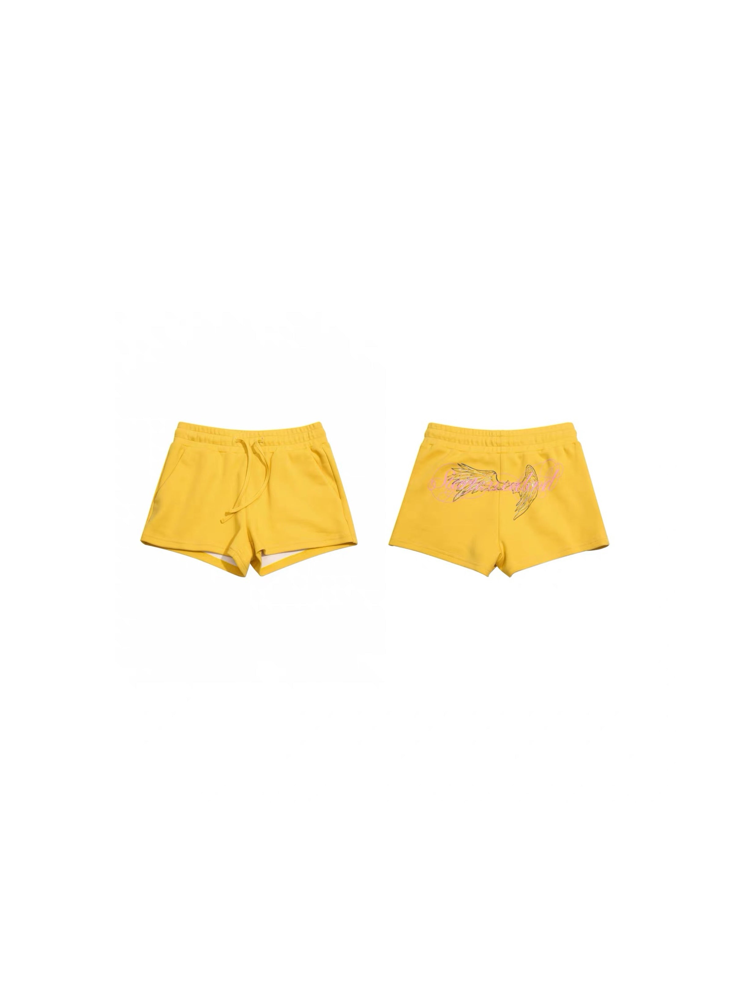 ANGEL PRINT HOT PANTS SET