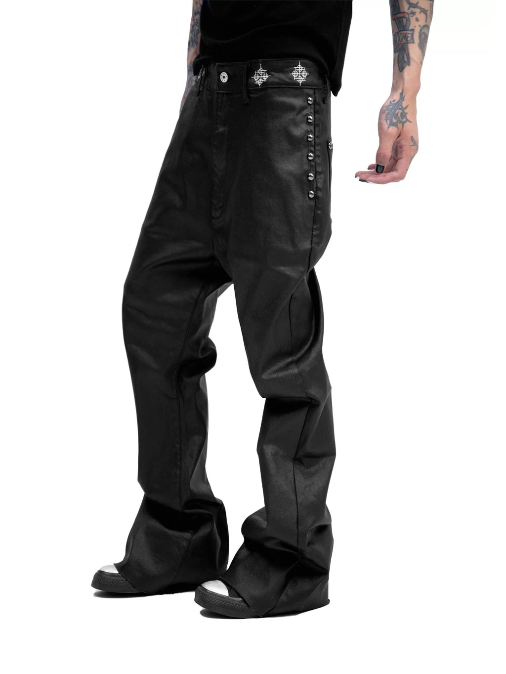 WAX COATED SLIM JEANS