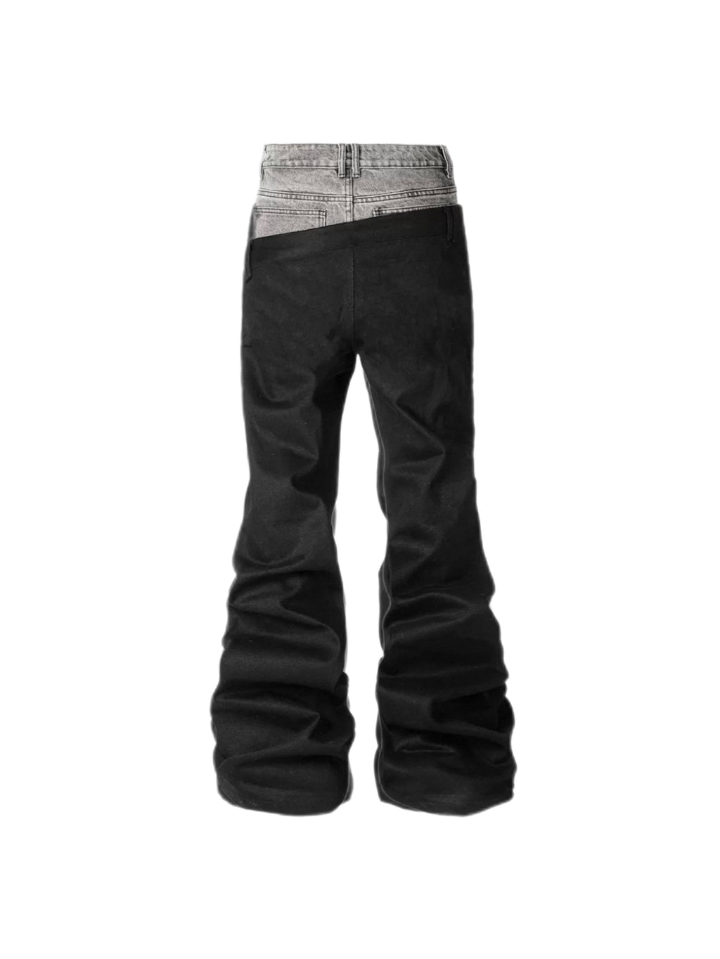 HIGH-FASHION WAXED BOOTCUT PANTS