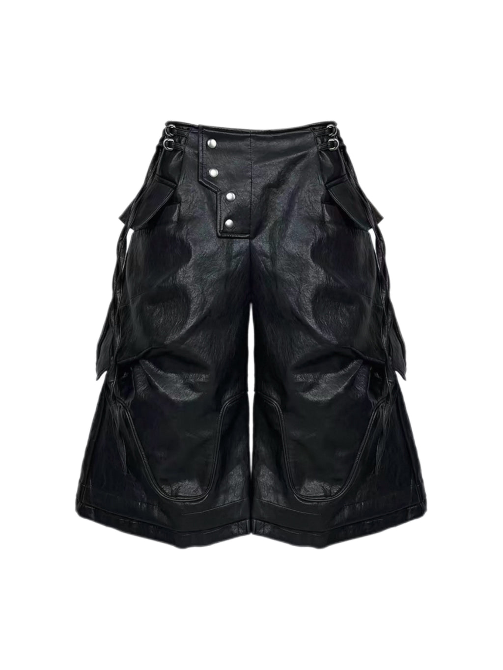 DECONSTRUCTED LEATHER SHORTS