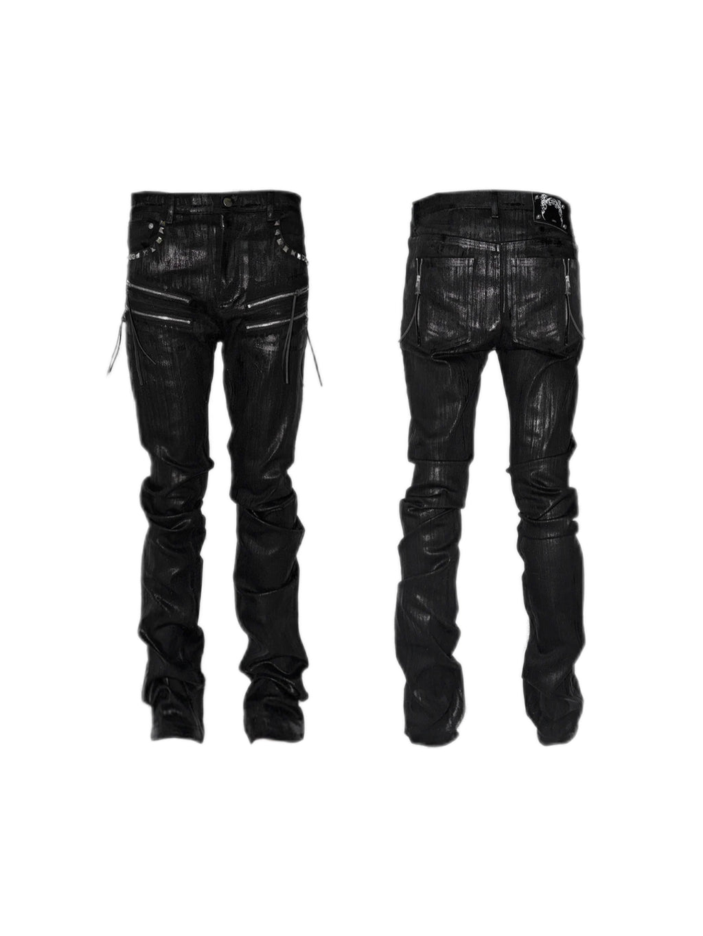COATED SLIM FIT BLACK JEANS