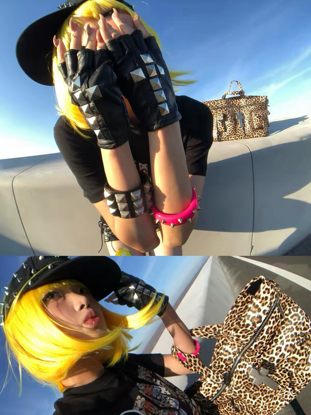 STUDDED FINGERLESS GLOVES