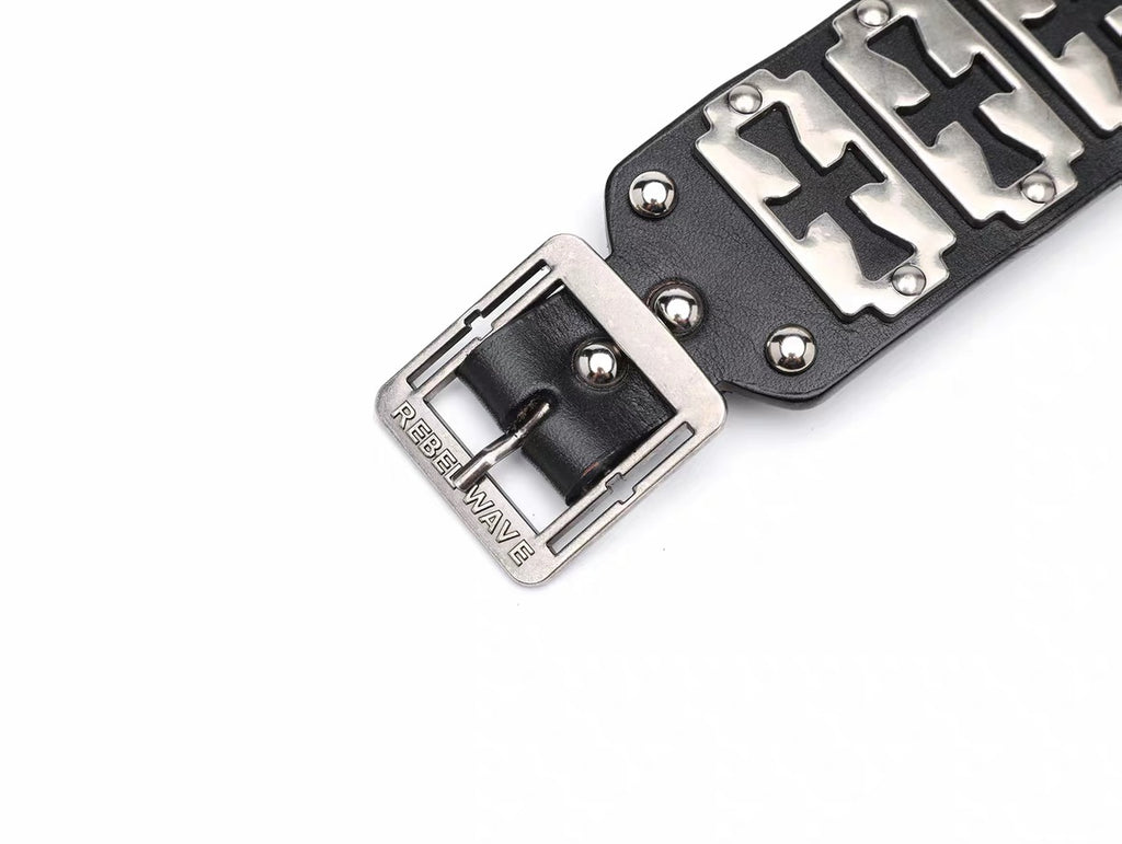 METAL CROSS LEATHER BRACELET