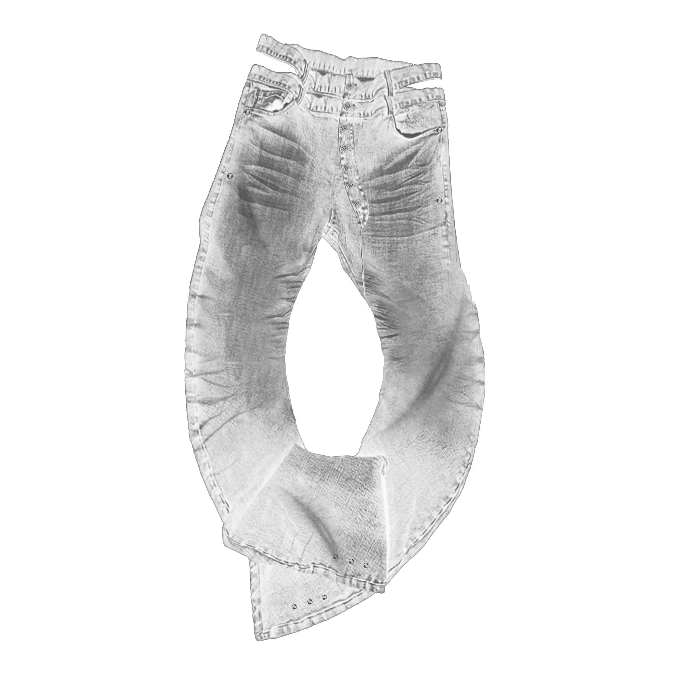 WHISKER CURVED JEANS