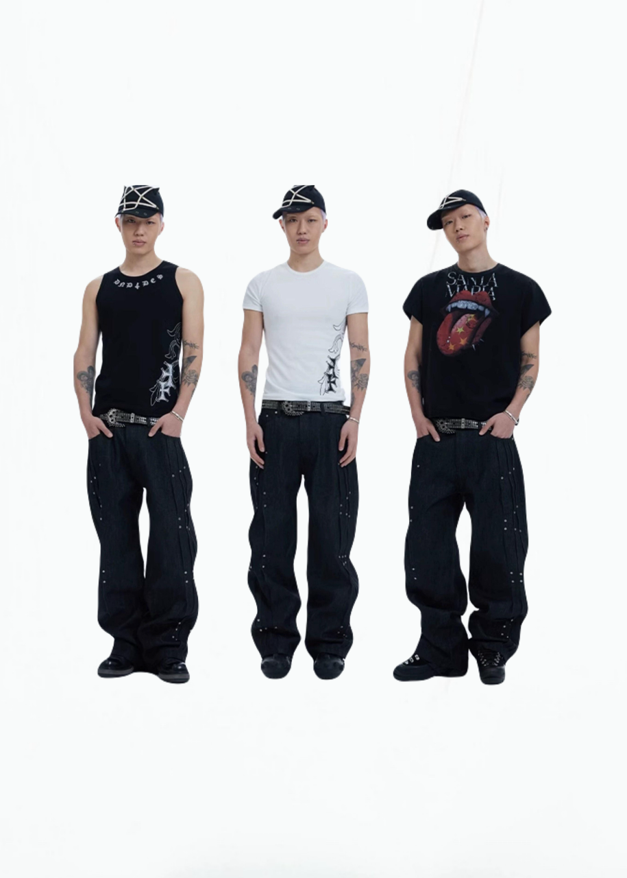 FOLDED DENIM PANTS
