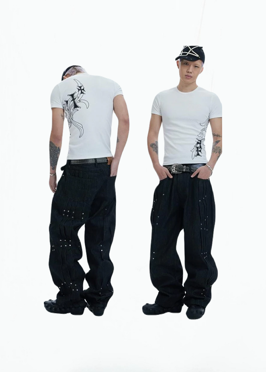 FOLDED DENIM PANTS