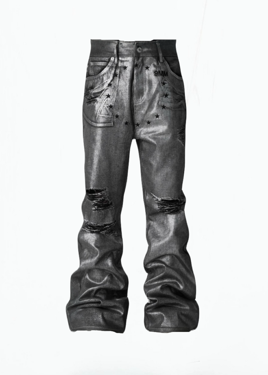 SILVER DAMAGED PANTS