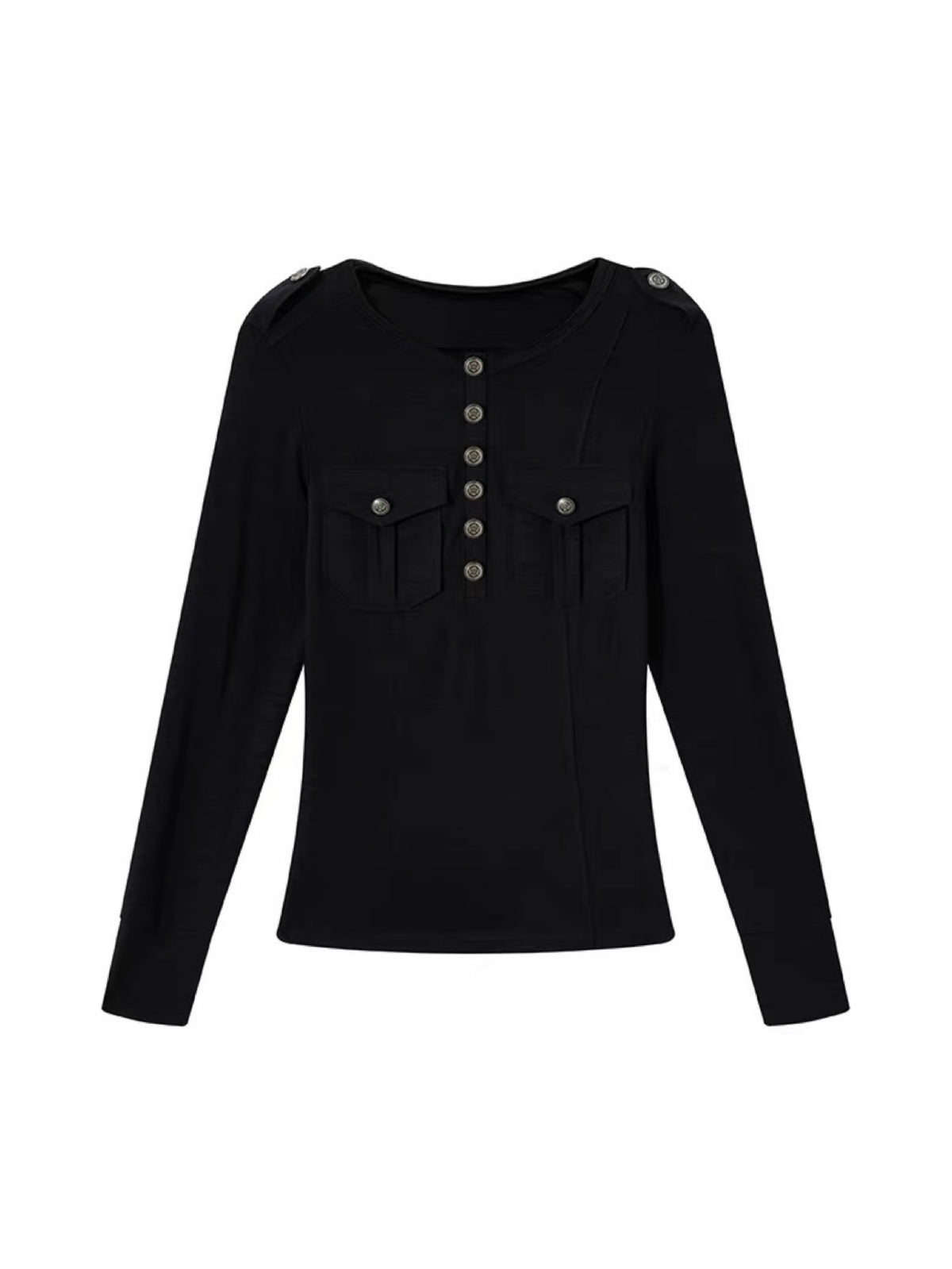 PUNK STUD PRINT LONG SLEEVE TOP