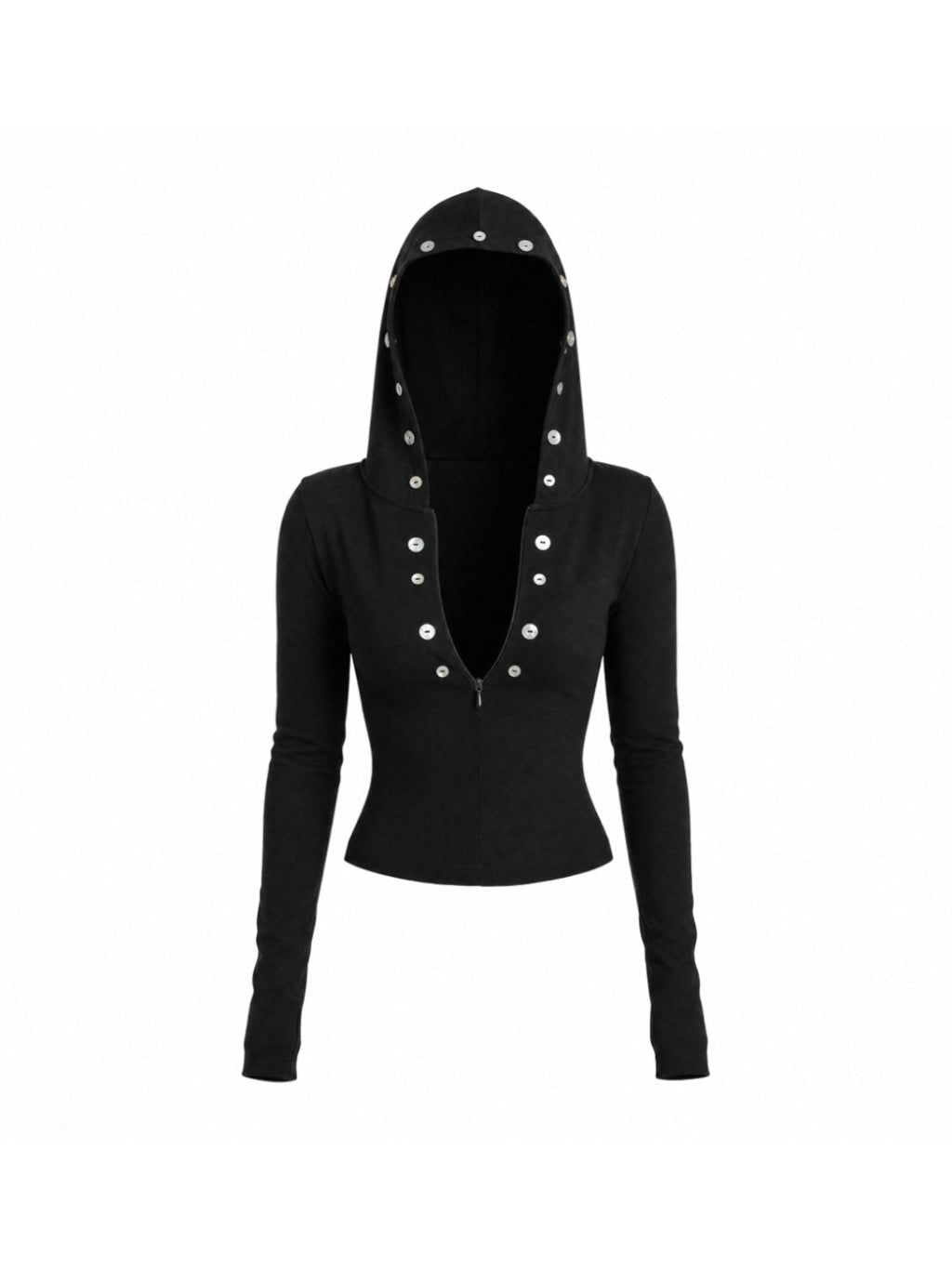 SLIM-FIT ZIPPER HOODIE TOP