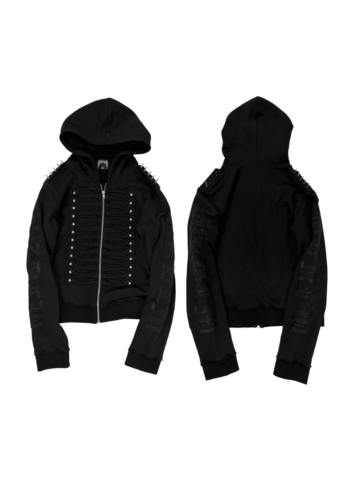 SPIKED MILITARY ZIP HOODIE