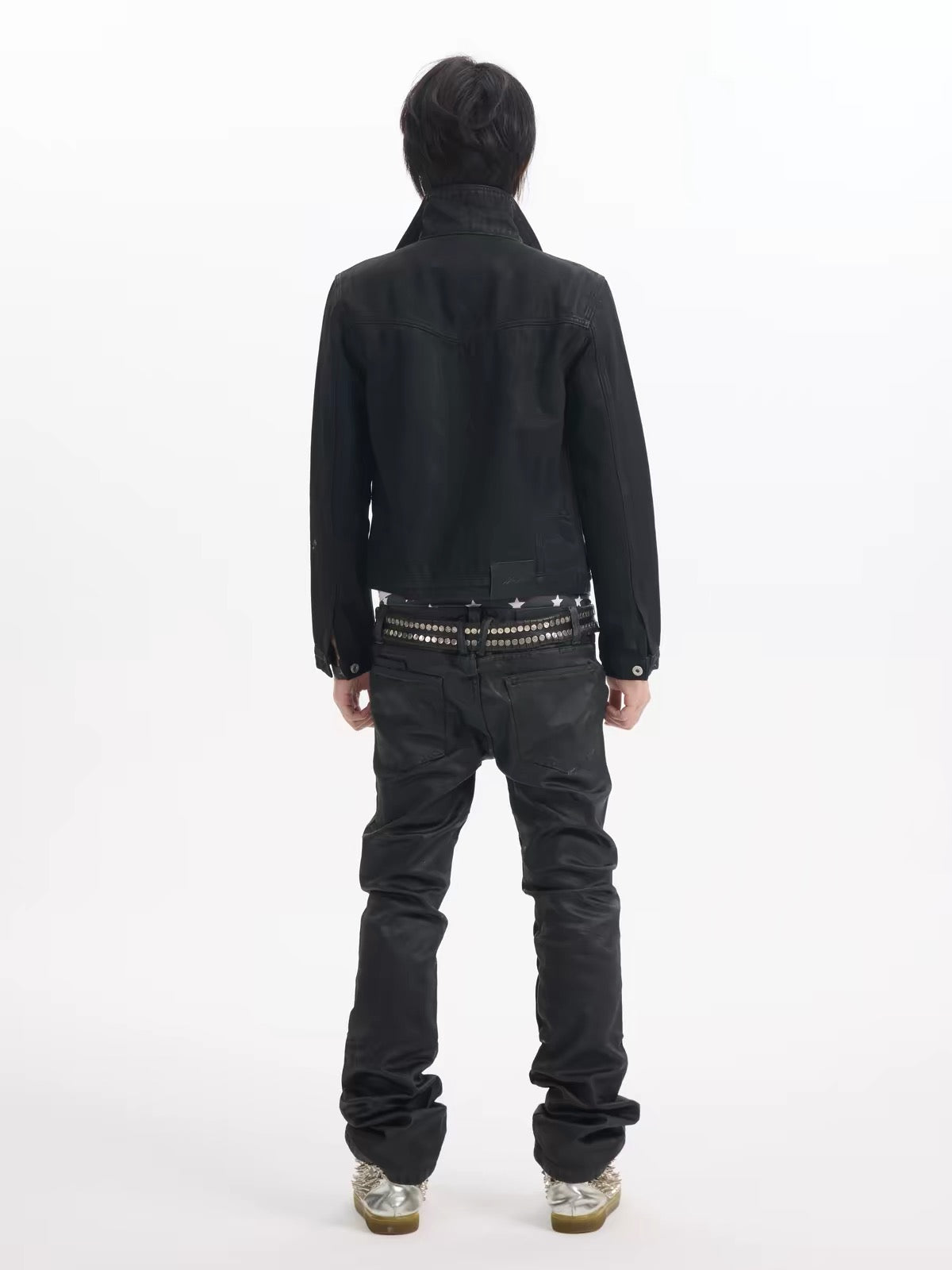 BRUSHED WAXED CROPPED DENIM JACKET