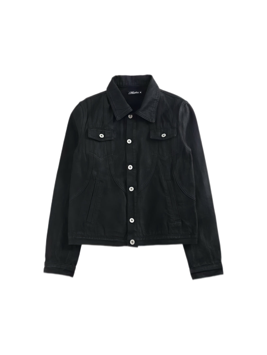 BRUSHED WAXED CROPPED DENIM JACKET