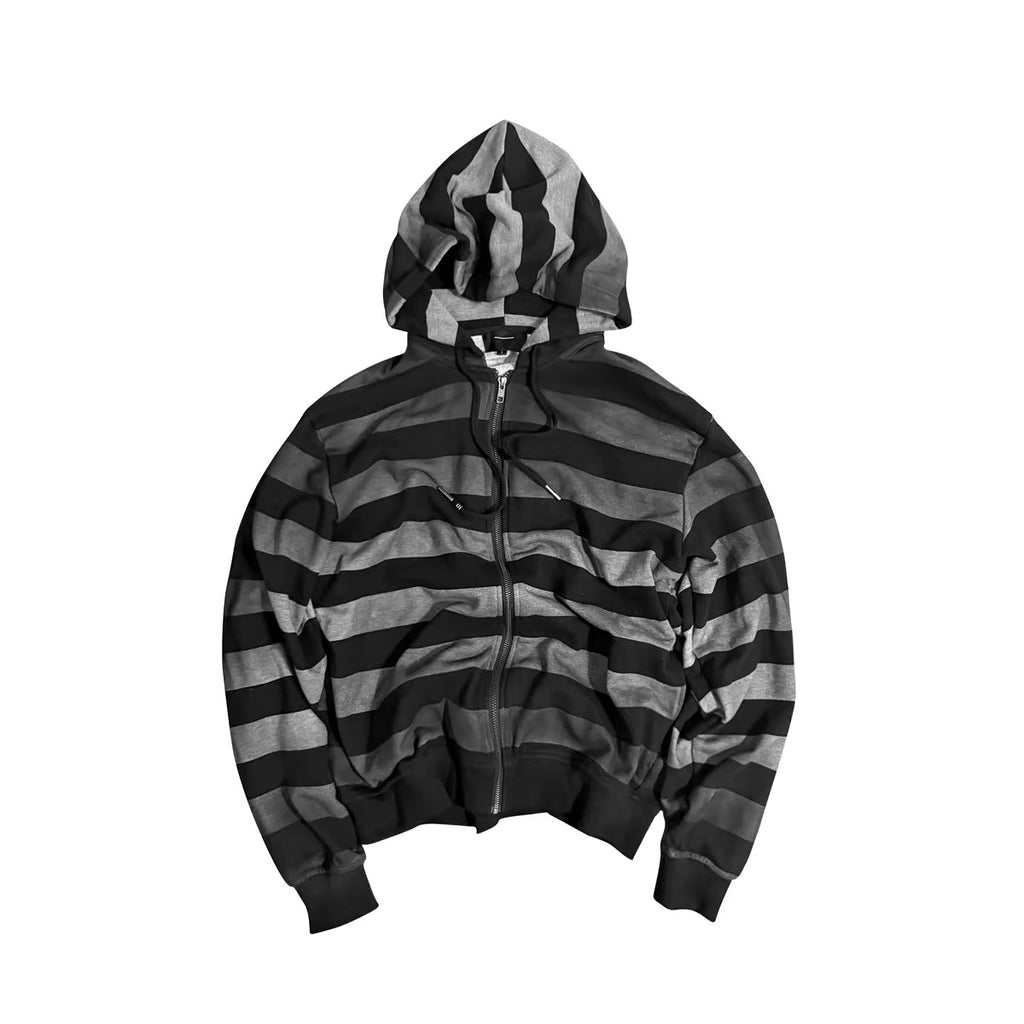 WASHED STRIPE ZIP HOODIE