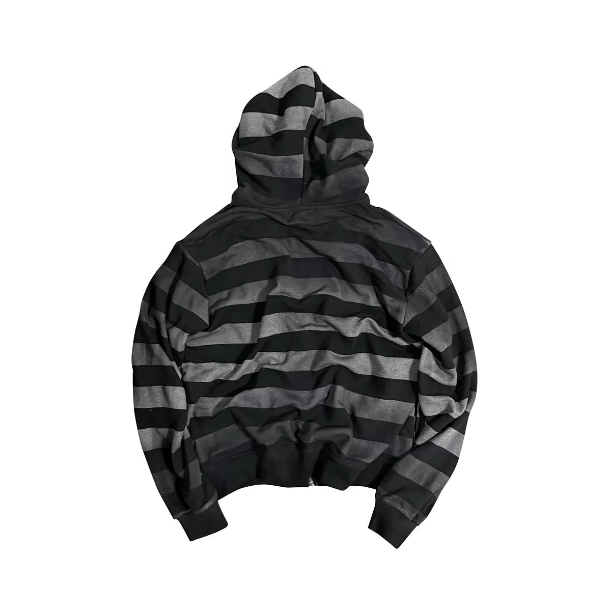 WASHED STRIPE ZIP HOODIE