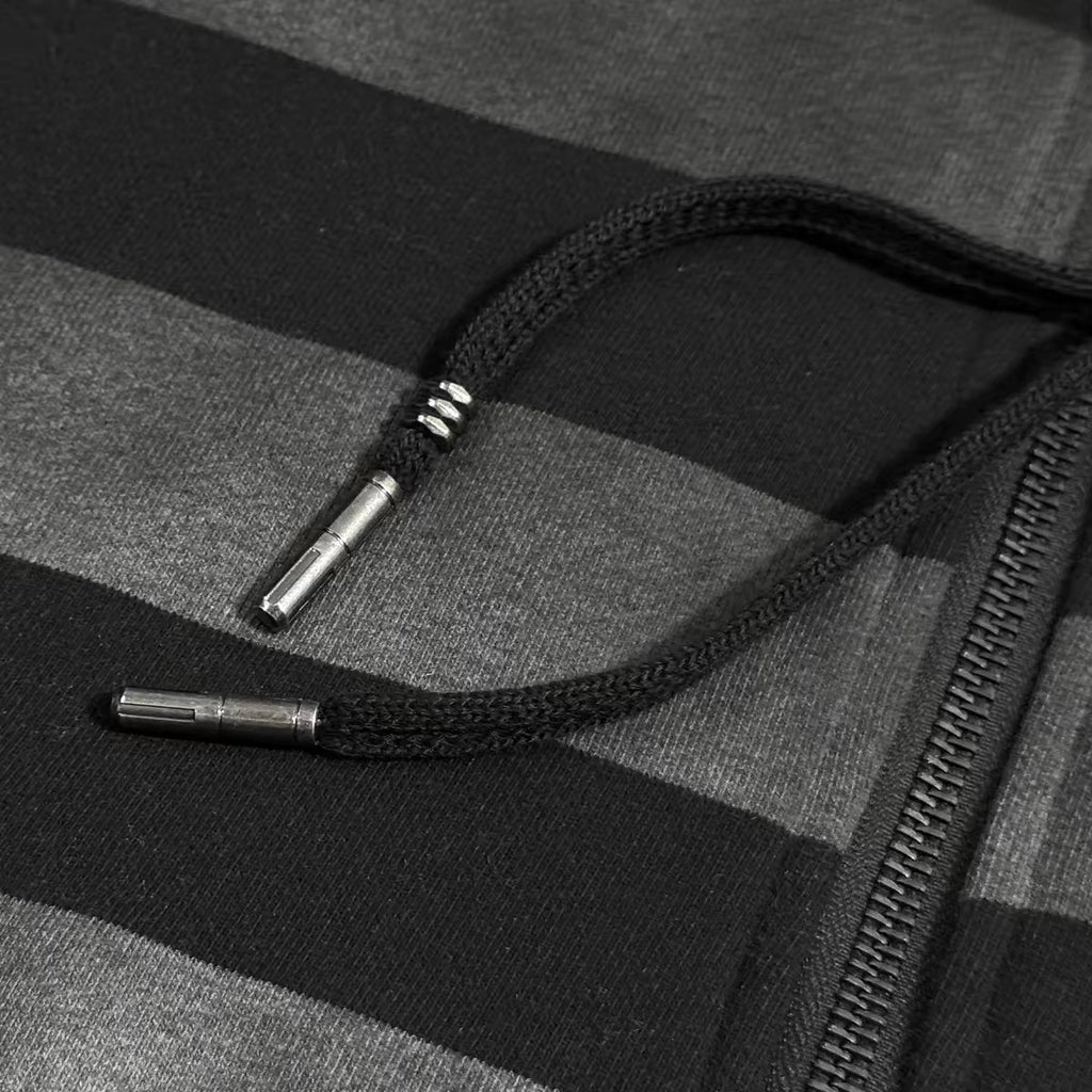 WASHED STRIPE ZIP HOODIE
