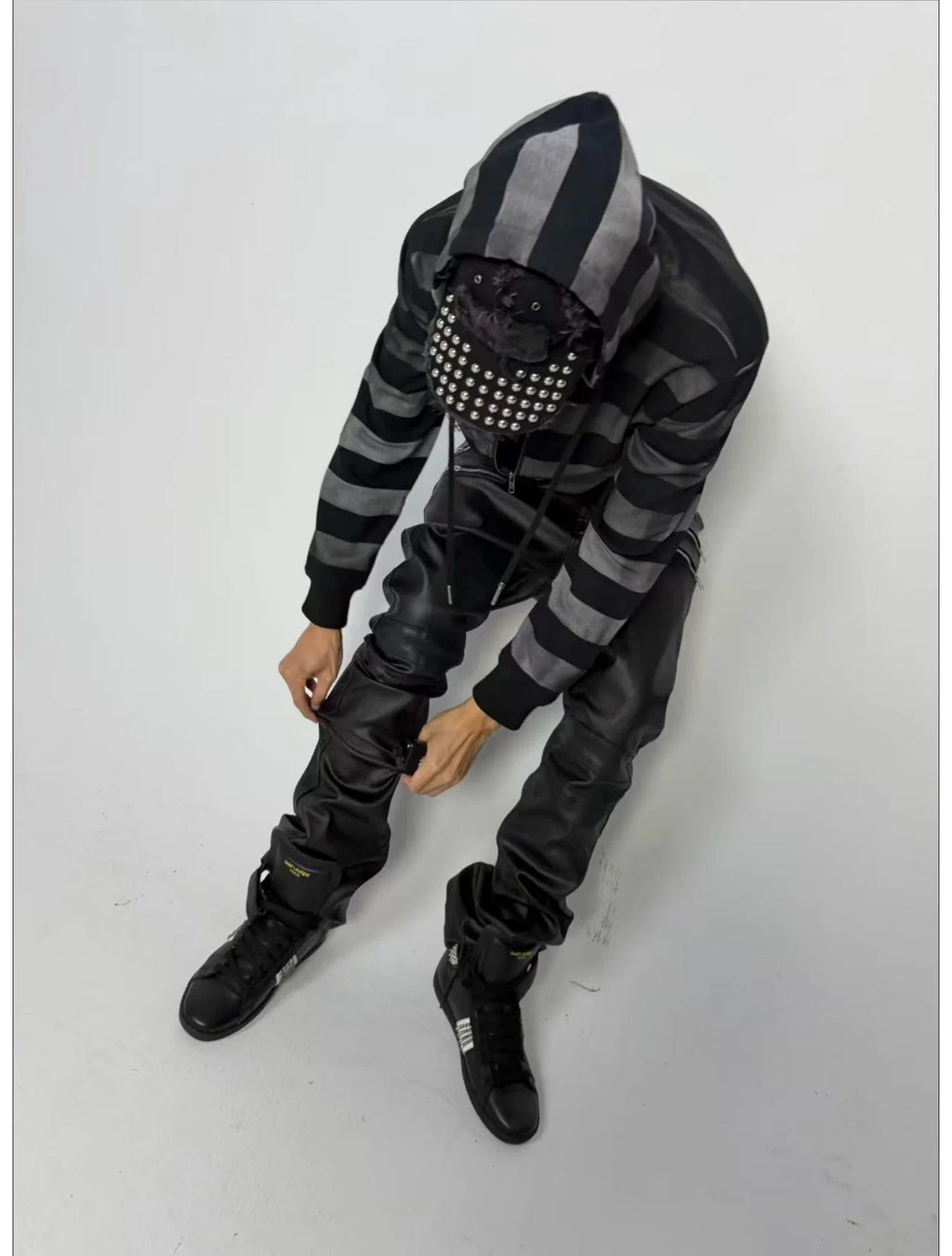 WASHED STRIPE ZIP HOODIE