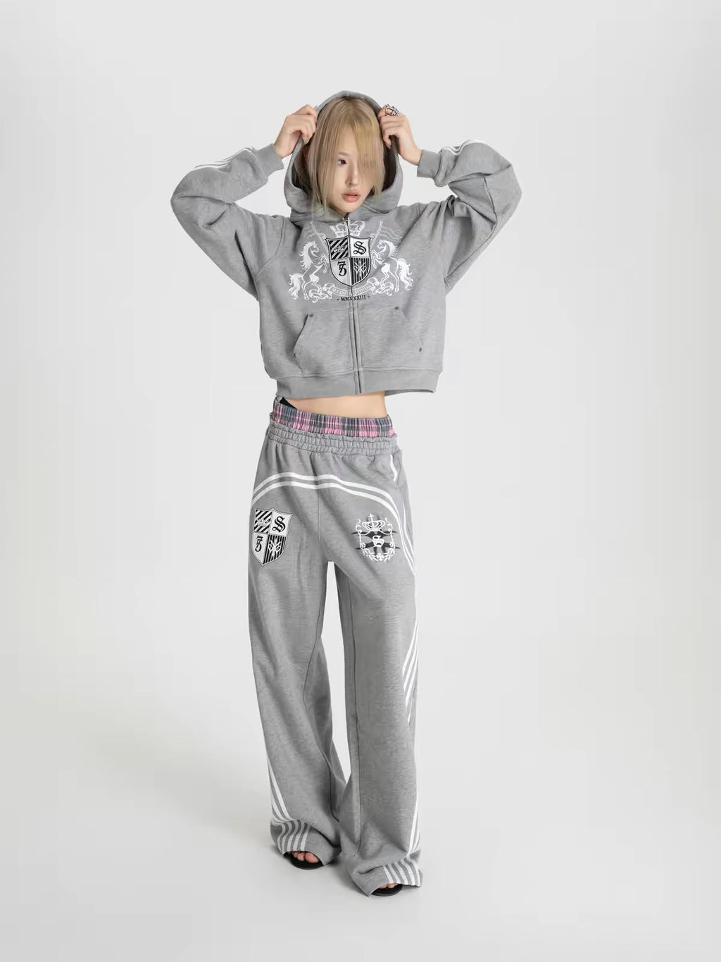 CREST STRIPE WIDE SWEATPANTS