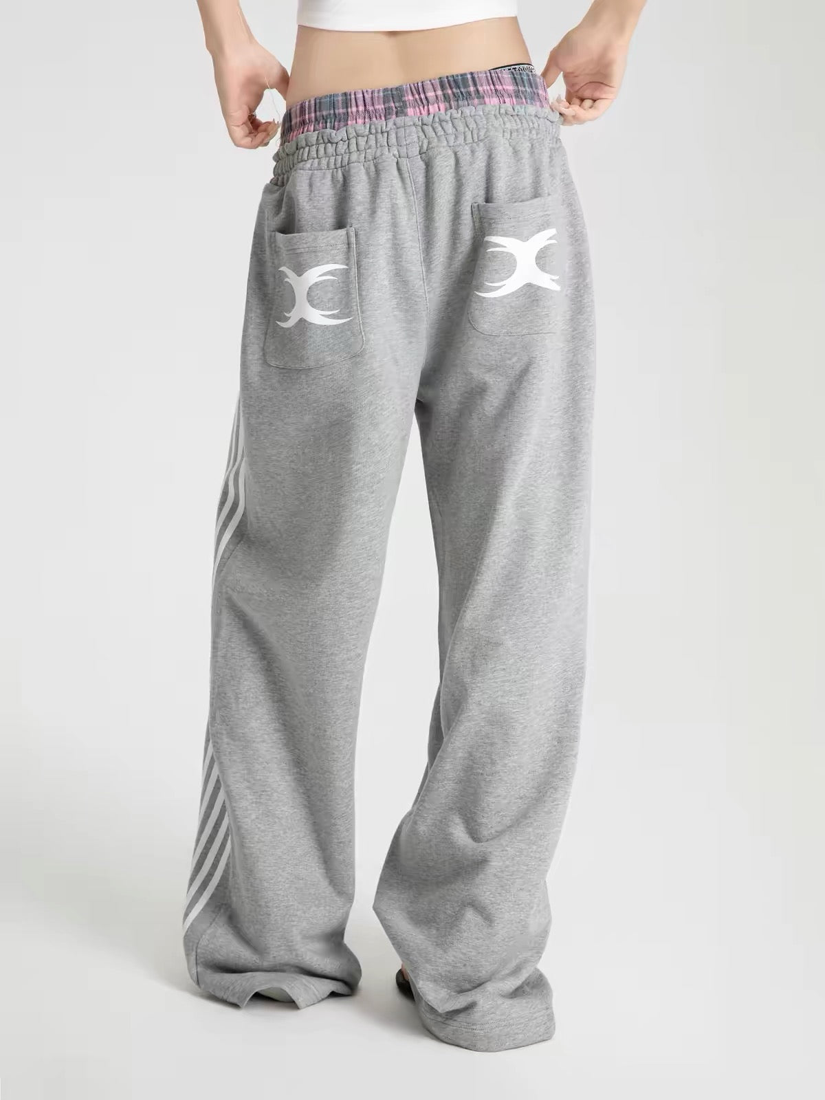 CREST STRIPE WIDE SWEATPANTS