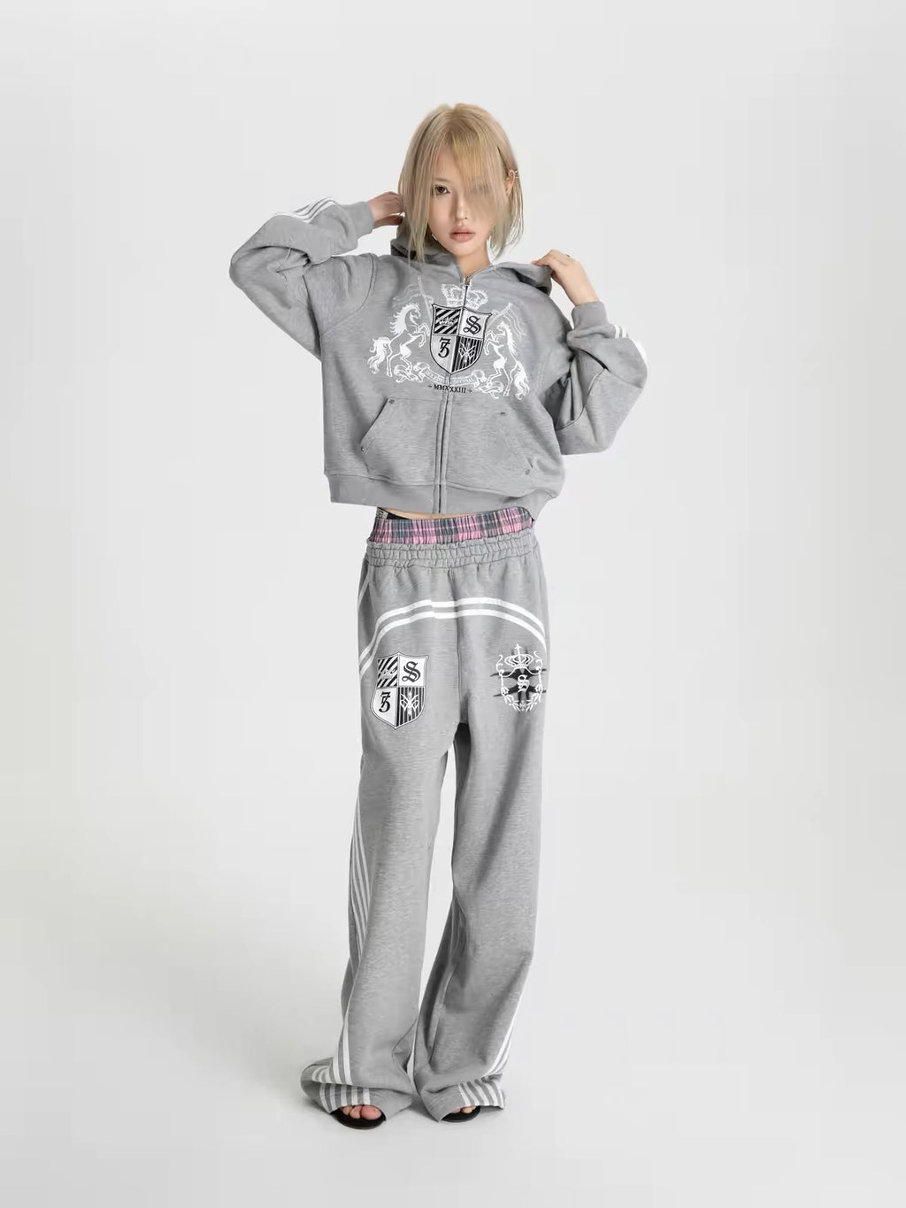 CREST STRIPE  HOODIE