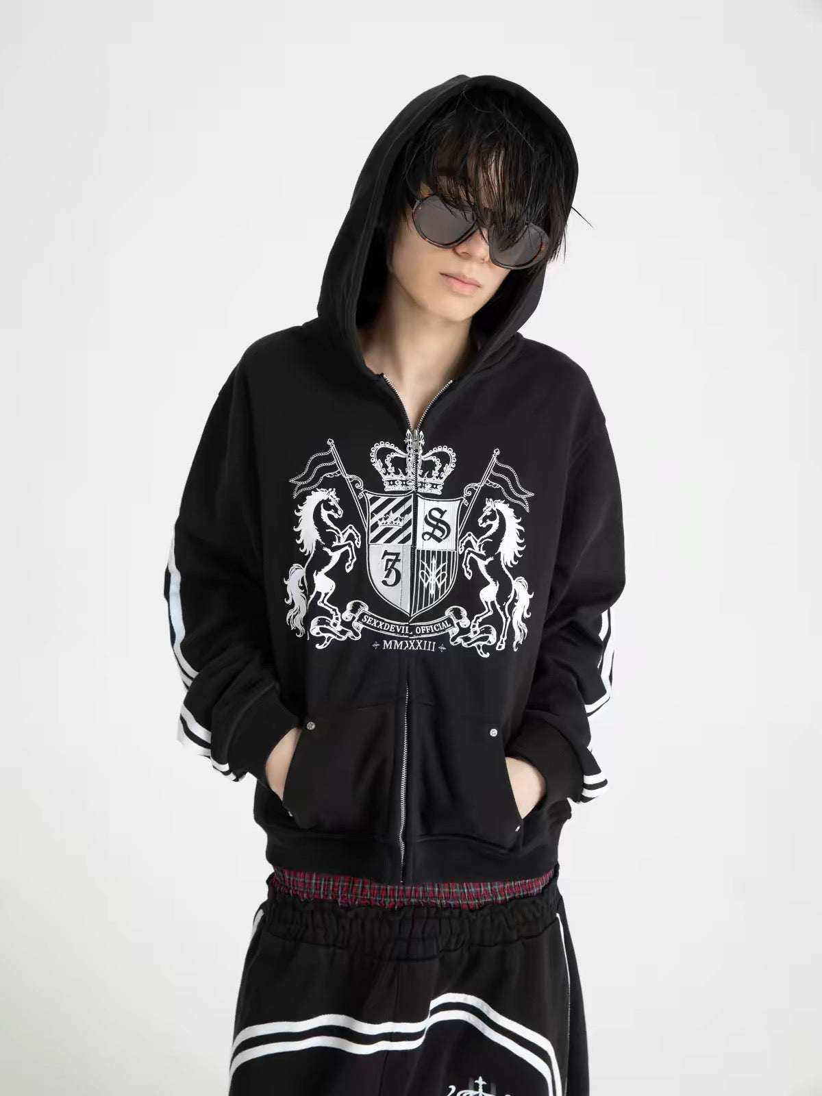 CREST STRIPE  HOODIE