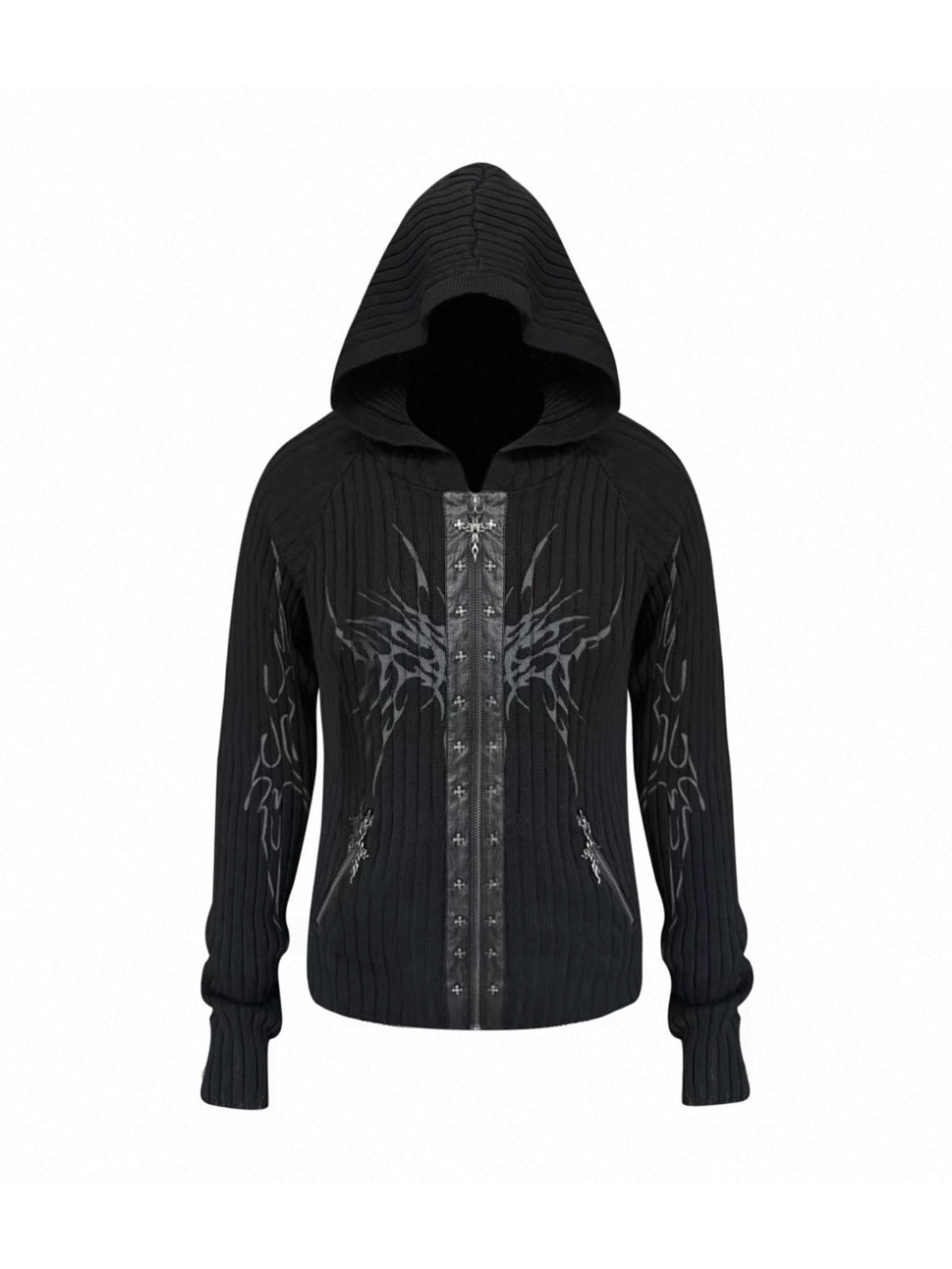 TRIBAL WING RIBBED HOODIE