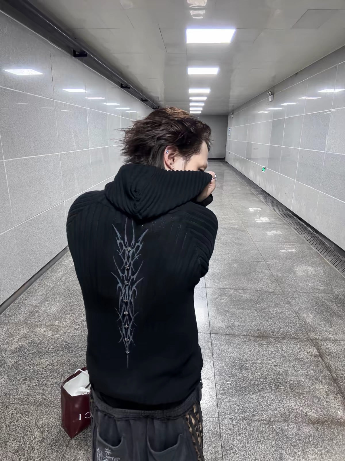 TRIBAL WING RIBBED HOODIE