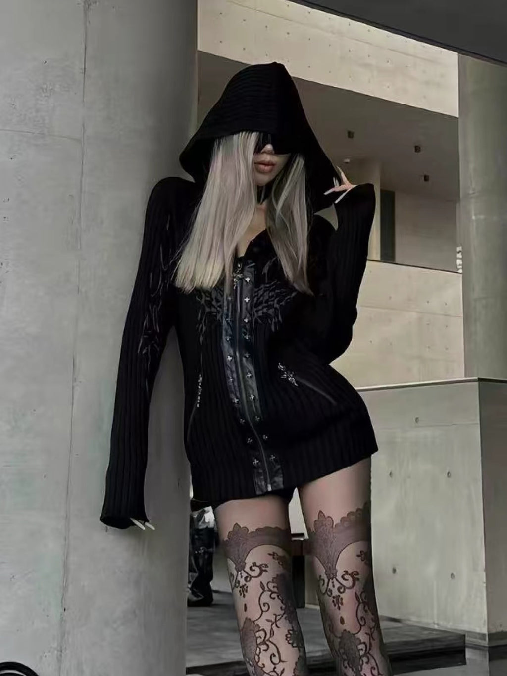 TRIBAL WING RIBBED HOODIE